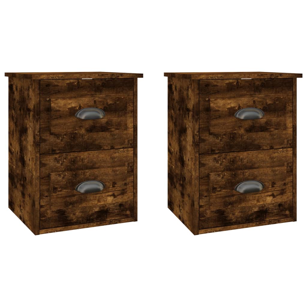 Serene Haven: Set of 2 Wall-mounted White Bedside Cabinets