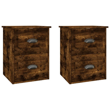 Serene Haven: Set of 2 Wall-mounted White Bedside Cabinets