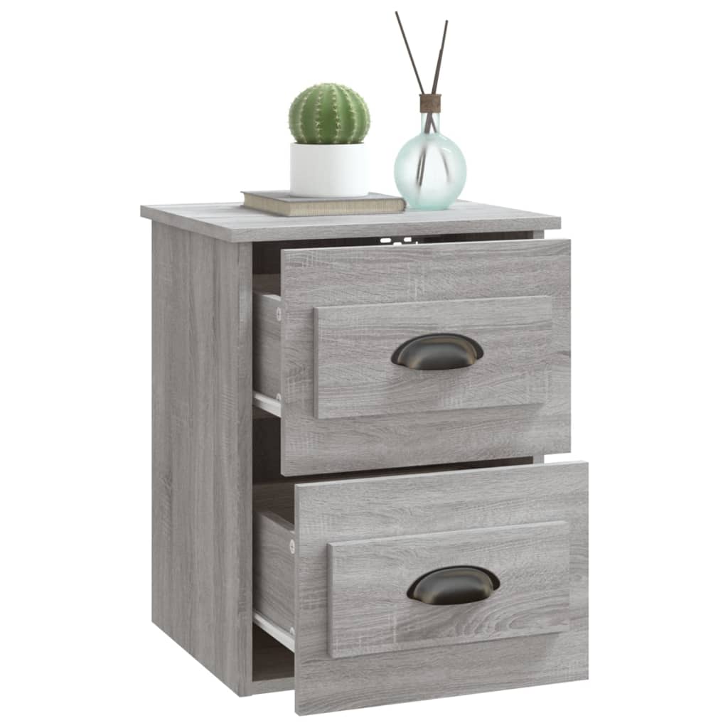 Serene Haven: Set of 2 Wall-mounted White Bedside Cabinets