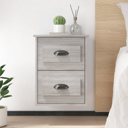 Serene Haven: Set of 2 Wall-mounted White Bedside Cabinets