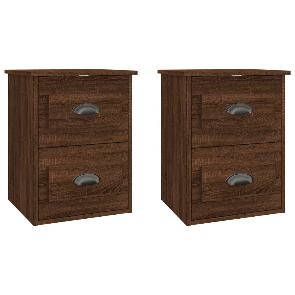 Serene Haven: Set of 2 Wall-mounted White Bedside Cabinets