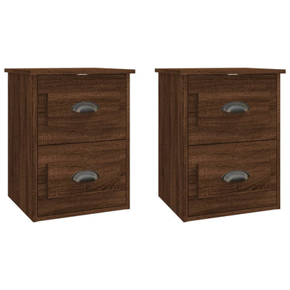 Serene Haven: Set of 2 Wall-mounted White Bedside Cabinets