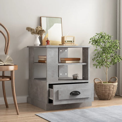 White Engineered Wood Side Table