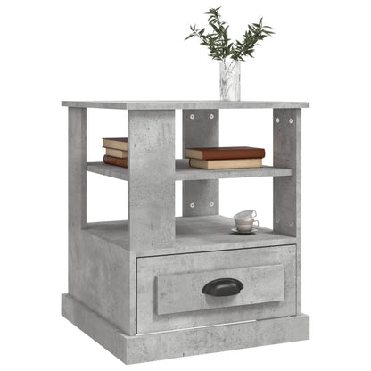 White Engineered Wood Side Table