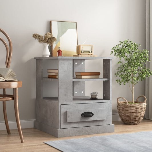 White Engineered Wood Side Table