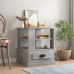 White Engineered Wood Side Table