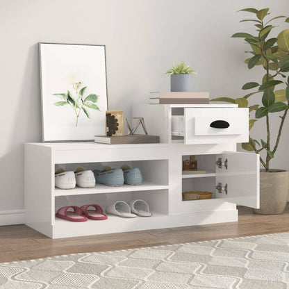 Elegance in Every Step: White Engineered Wood Shoe Cabinet