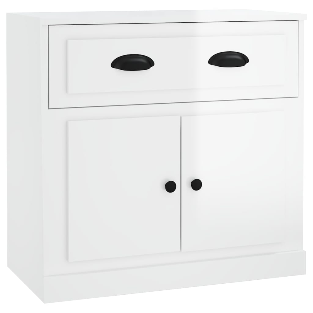 Sleek White Engineered Wood Sideboard
