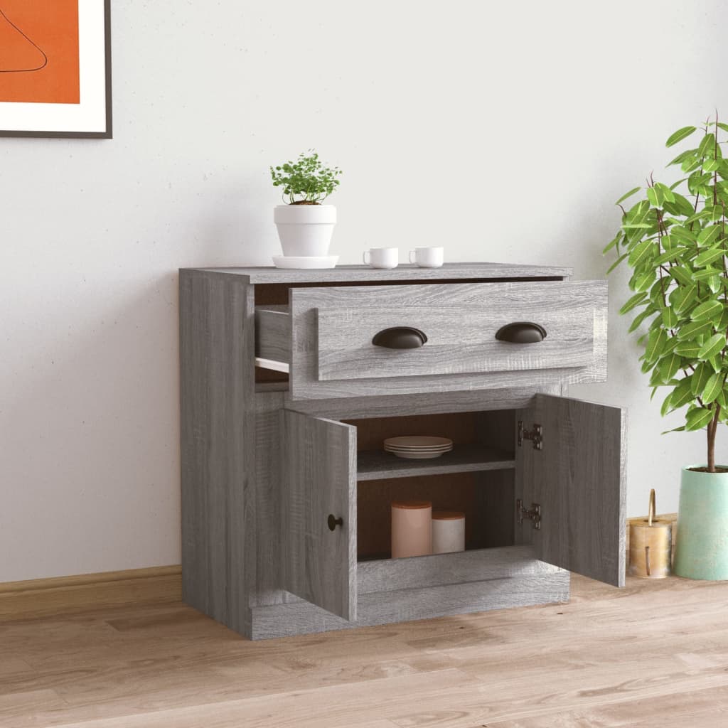 Sleek White Engineered Wood Sideboard