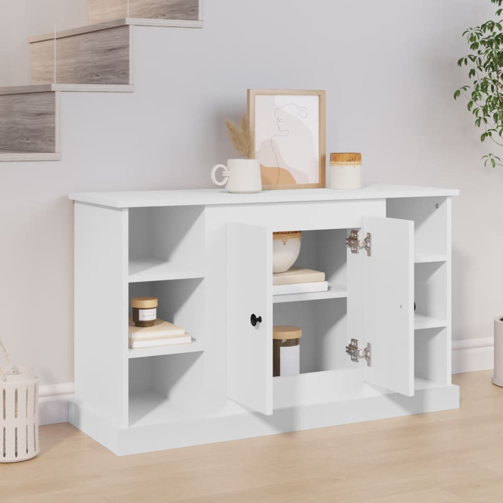 Elegant White Engineered Wood Sideboard - 100×35.5×60cm