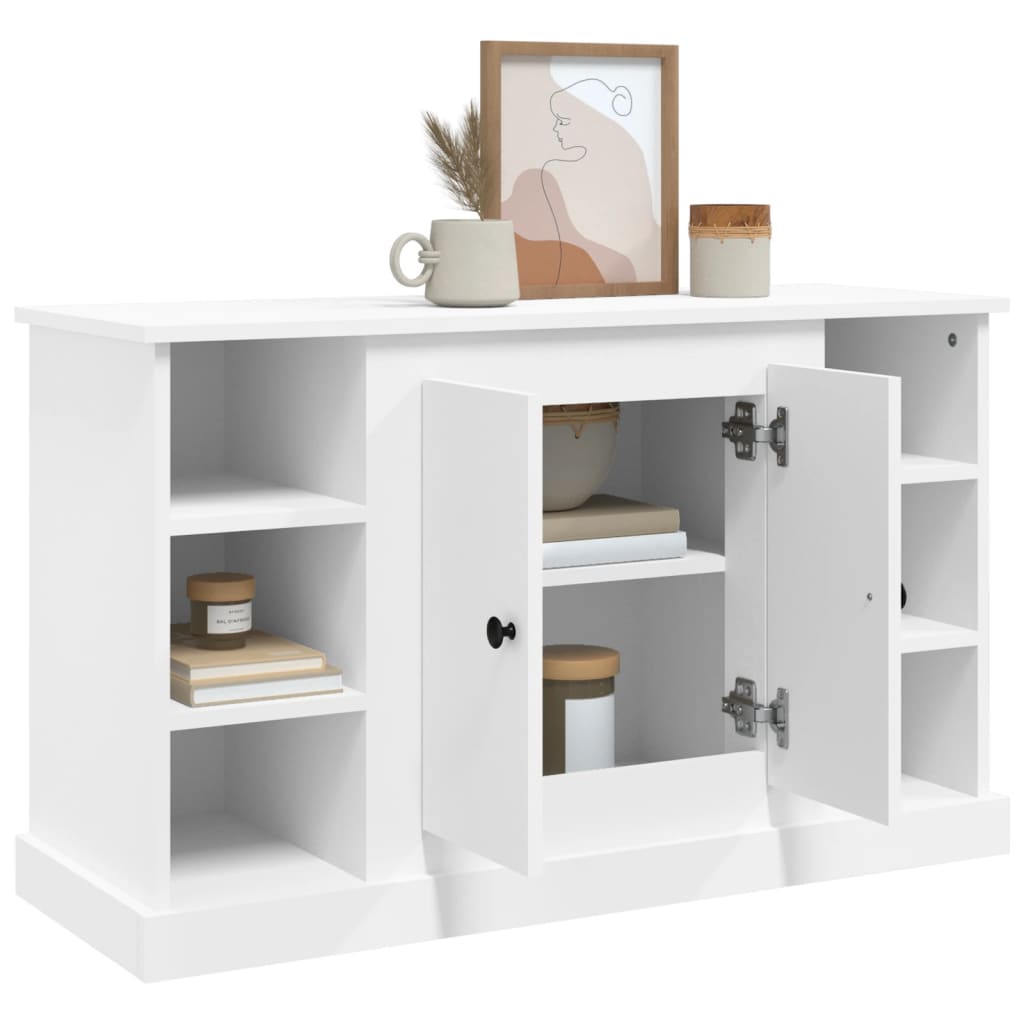 Elegant White Engineered Wood Sideboard - 100×35.5×60cm