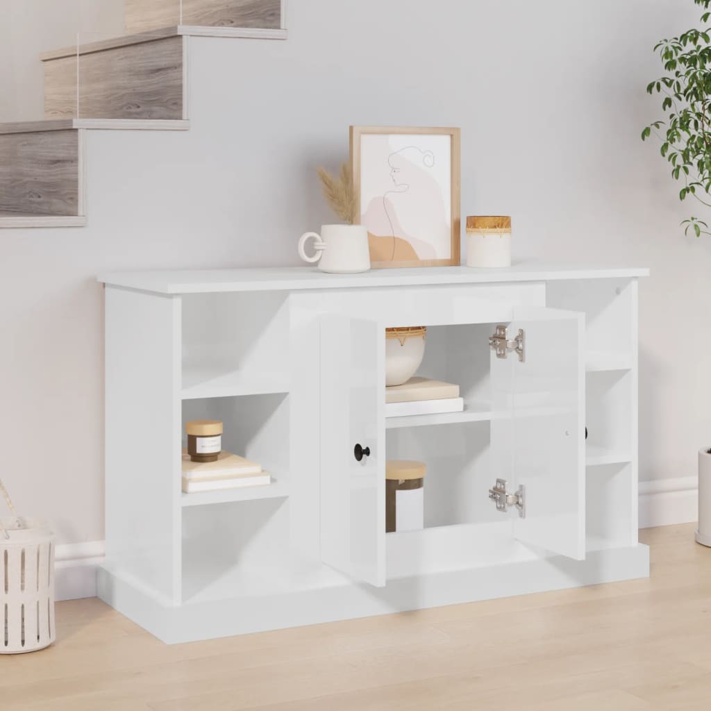 Elegant White Engineered Wood Sideboard - 100×35.5×60cm
