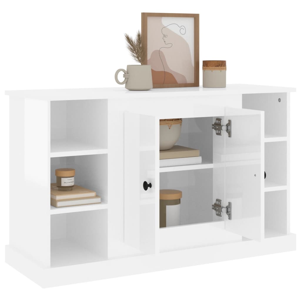 Elegant White Engineered Wood Sideboard - 100×35.5×60cm