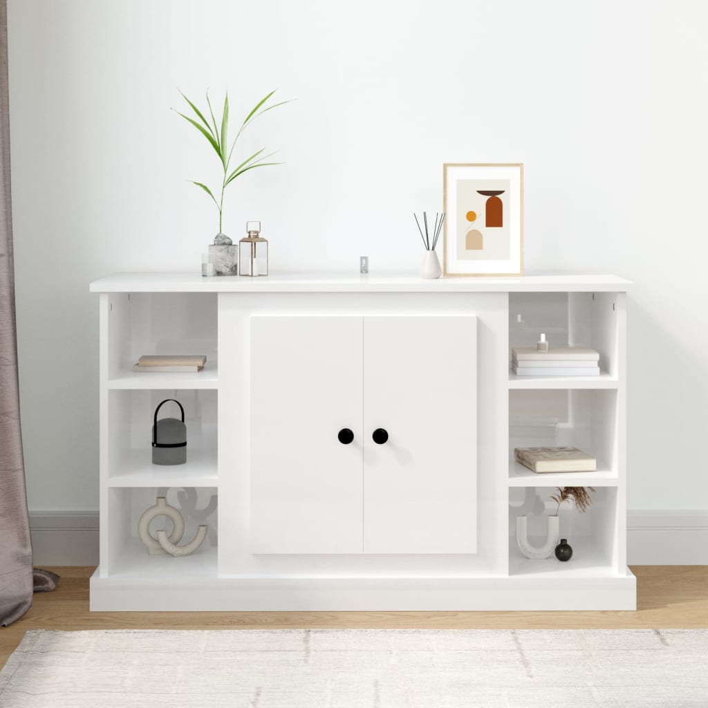 Elegant White Engineered Wood Sideboard - 100×35.5×60cm
