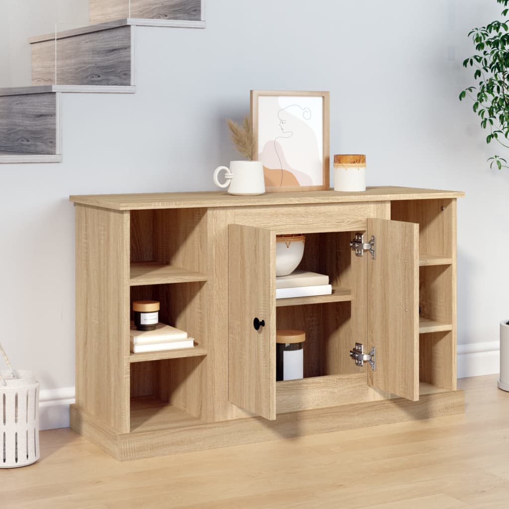 Elegant White Engineered Wood Sideboard - 100×35.5×60cm