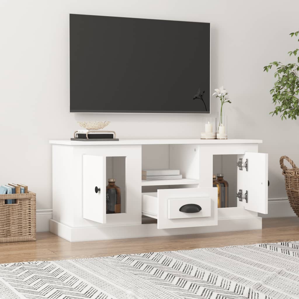 White Engineered Wood TV Cabinet for a Stylish Home