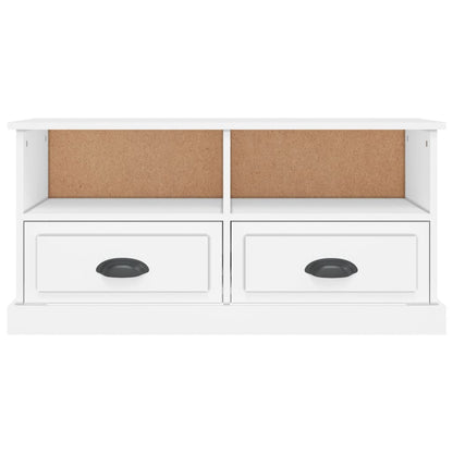 Modern Functionality: White Engineered Wood TV Cabinet