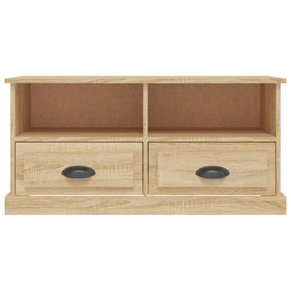 Modern Functionality: White Engineered Wood TV Cabinet