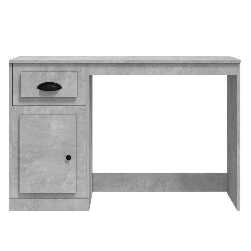 Elegant White Study Desk with Integrated Storage