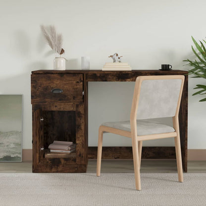 Elegant White Study Desk with Integrated Storage