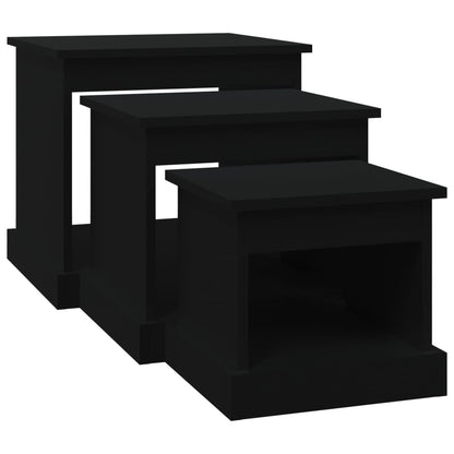 Harmonious Ascent: Set of 3 White Engineered Wood Nesting Tables