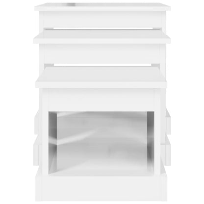 Harmonious Ascent: Set of 3 White Engineered Wood Nesting Tables