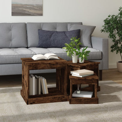 Harmonious Ascent: Set of 3 White Engineered Wood Nesting Tables