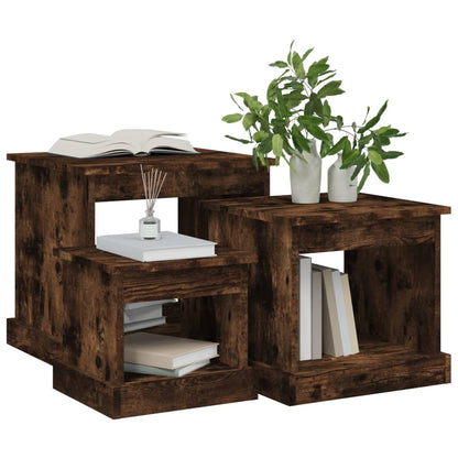 Harmonious Ascent: Set of 3 White Engineered Wood Nesting Tables