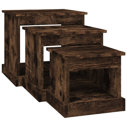 Harmonious Ascent: Set of 3 White Engineered Wood Nesting Tables