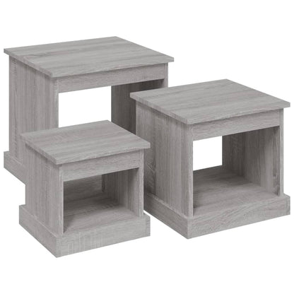 Harmonious Ascent: Set of 3 White Engineered Wood Nesting Tables