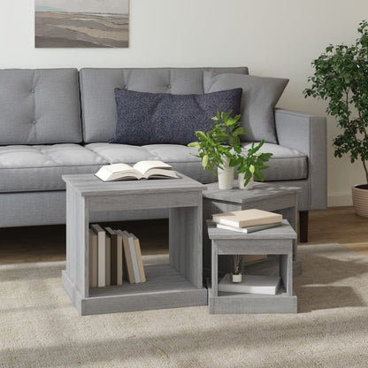 Harmonious Ascent: Set of 3 White Engineered Wood Nesting Tables