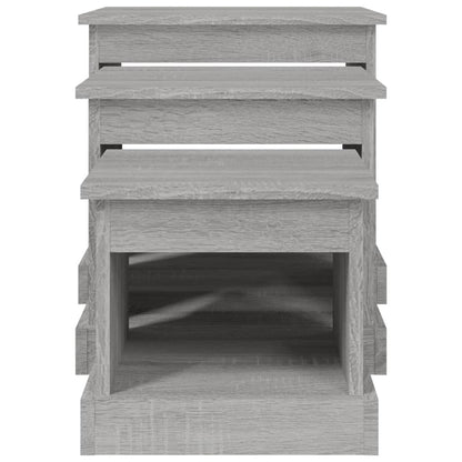 Harmonious Ascent: Set of 3 White Engineered Wood Nesting Tables