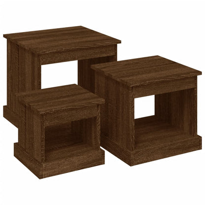 Harmonious Ascent: Set of 3 White Engineered Wood Nesting Tables