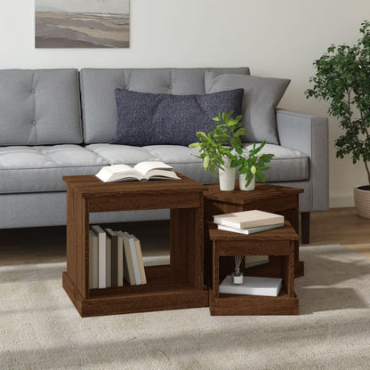 Harmonious Ascent: Set of 3 White Engineered Wood Nesting Tables