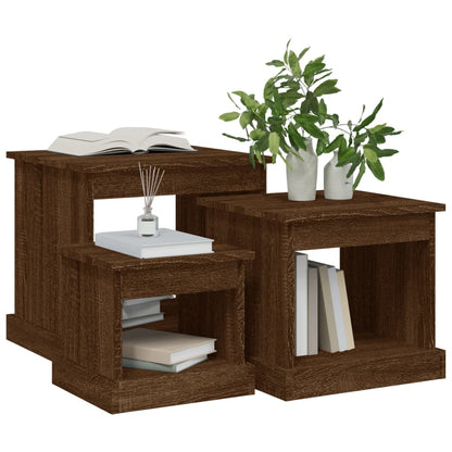 Harmonious Ascent: Set of 3 White Engineered Wood Nesting Tables