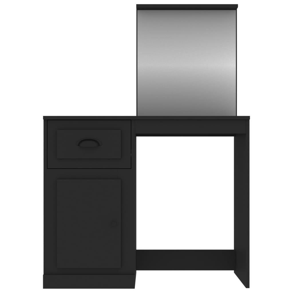 Elegance in White: Engineered Wood Dressing Table with Mirror