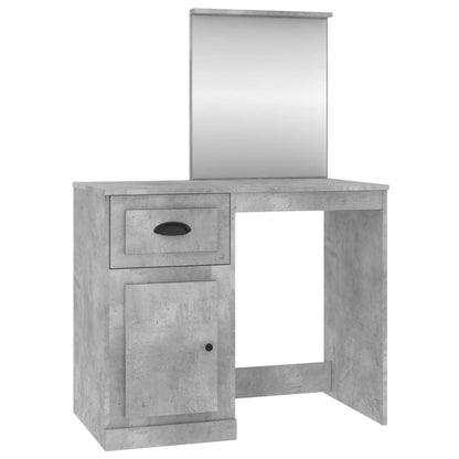 Elegance in White: Engineered Wood Dressing Table with Mirror