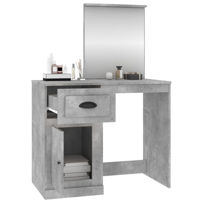 Elegance in White: Engineered Wood Dressing Table with Mirror