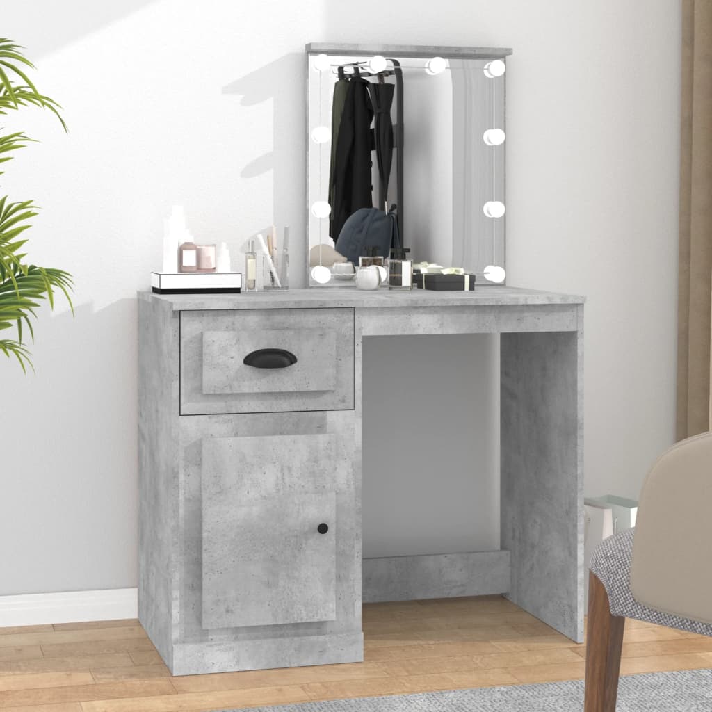 Elegance in Sonoma Oak: Engineered Wood Dressing Table with LED