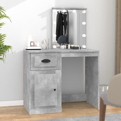 Elegance in Sonoma Oak: Engineered Wood Dressing Table with LED