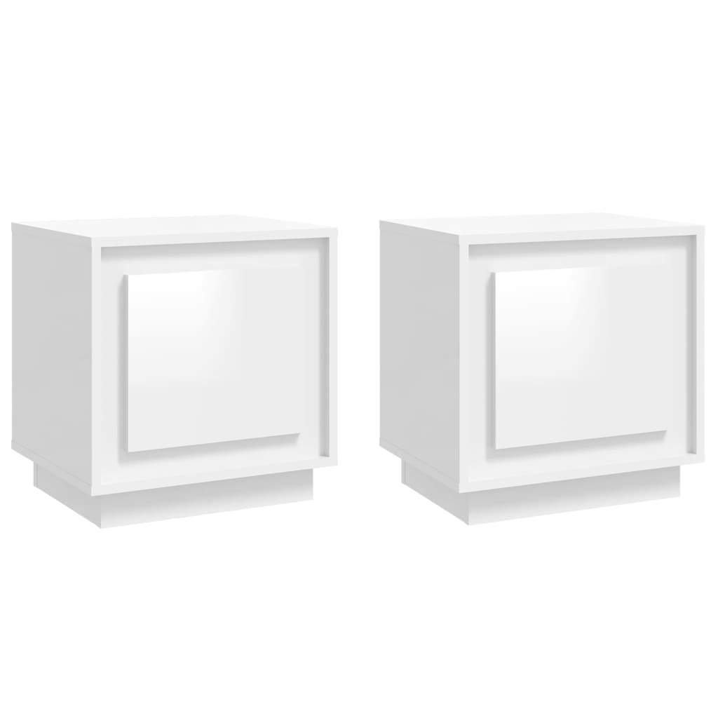Harmony Duo White Engineered Wood Bedside Cabinets Set