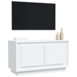 Organize and Beautify: White Engineered Wood TV Cabinet
