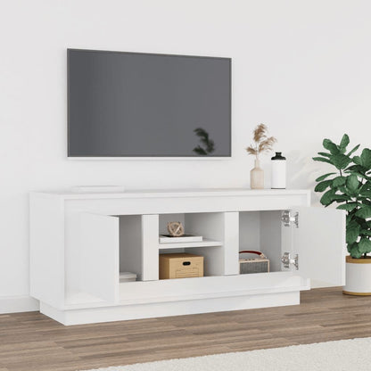 Crafted White Engineered Wood TV Cabinet for Stylish Interiors