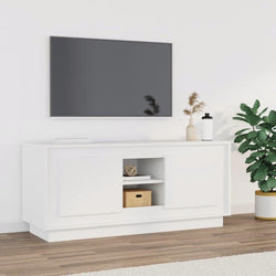 Crafted White Engineered Wood TV Cabinet for Stylish Interiors