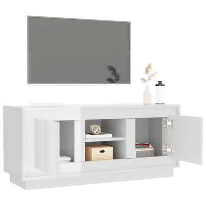 Crafted White Engineered Wood TV Cabinet for Stylish Interiors