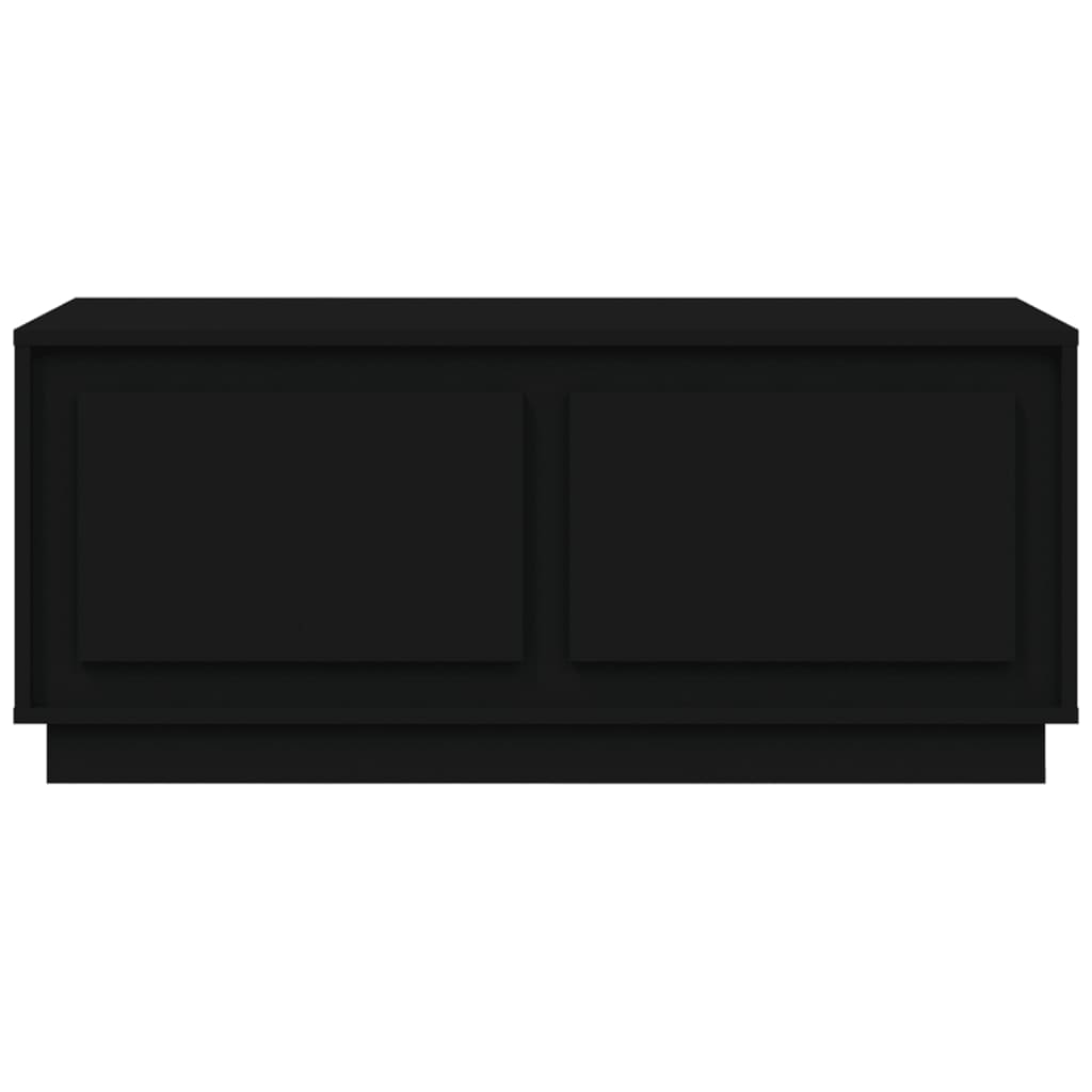 Ebon Aura: Black Engineered Wood Coffee Table for Contemporary Charm
