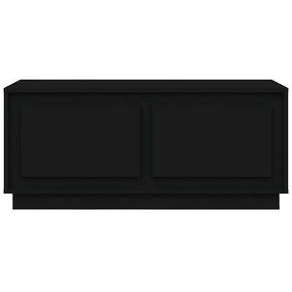 Ebon Aura: Black Engineered Wood Coffee Table for Contemporary Charm