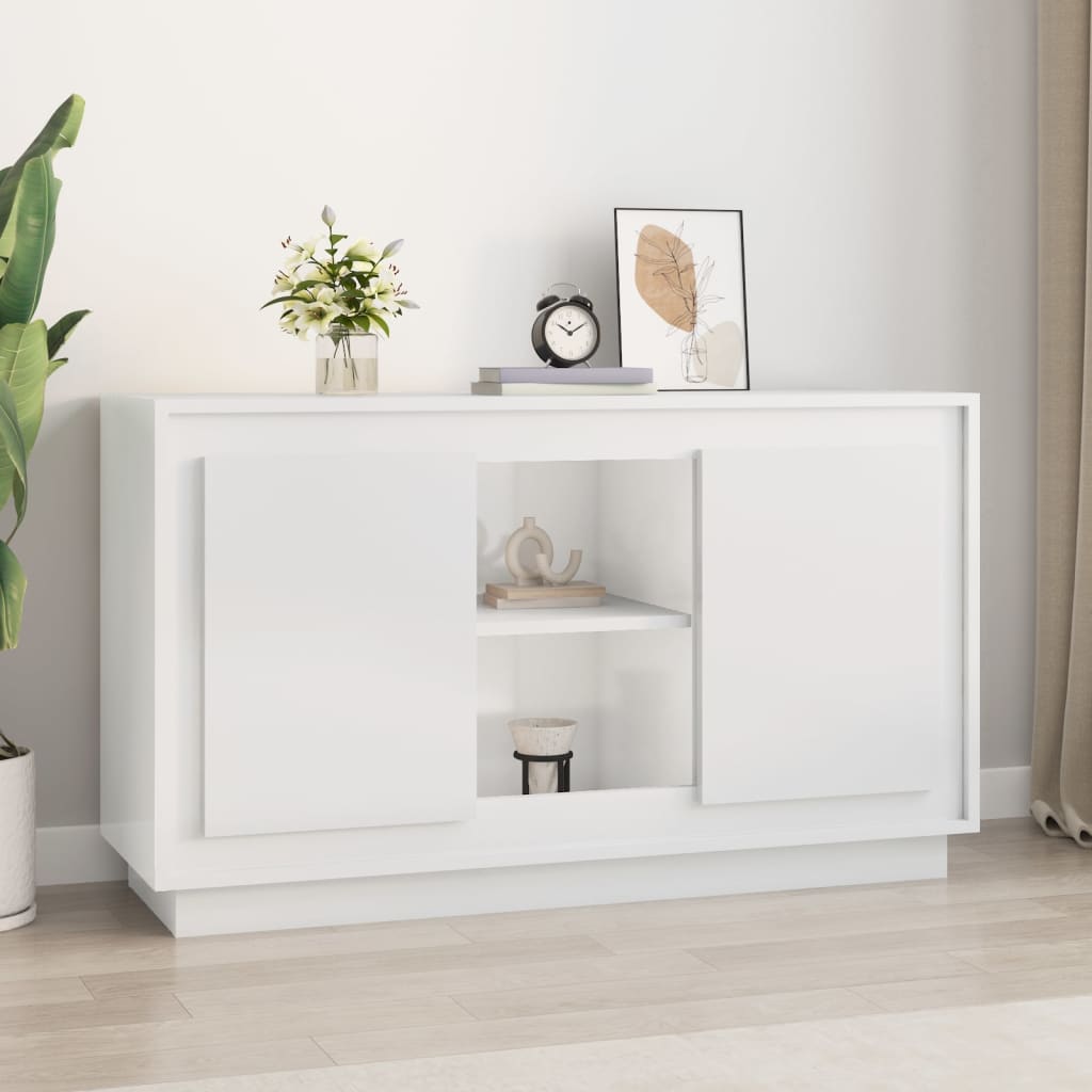 Sleek White Ensemble: Engineered Wood Sideboard