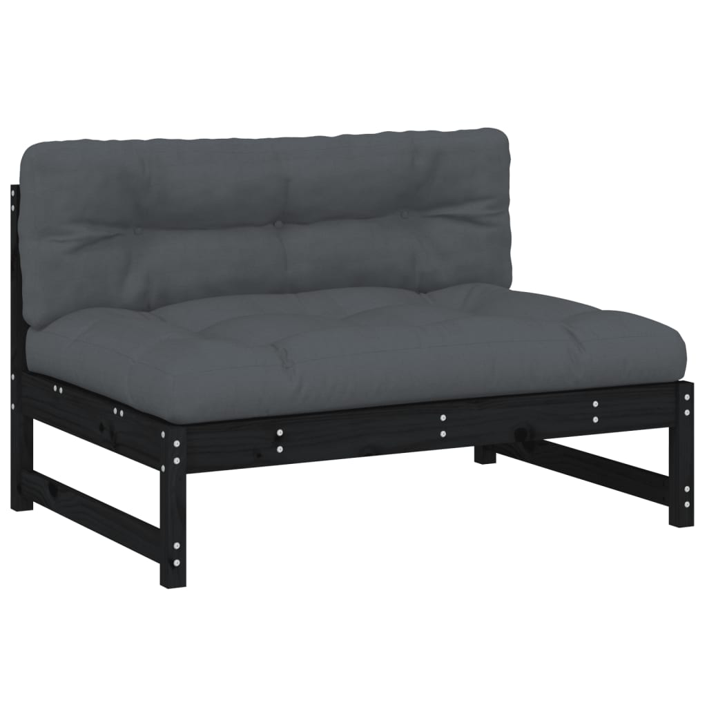 Versatile Middle Sofa Black 120x80 cm Patio Setup Outdoor Living 