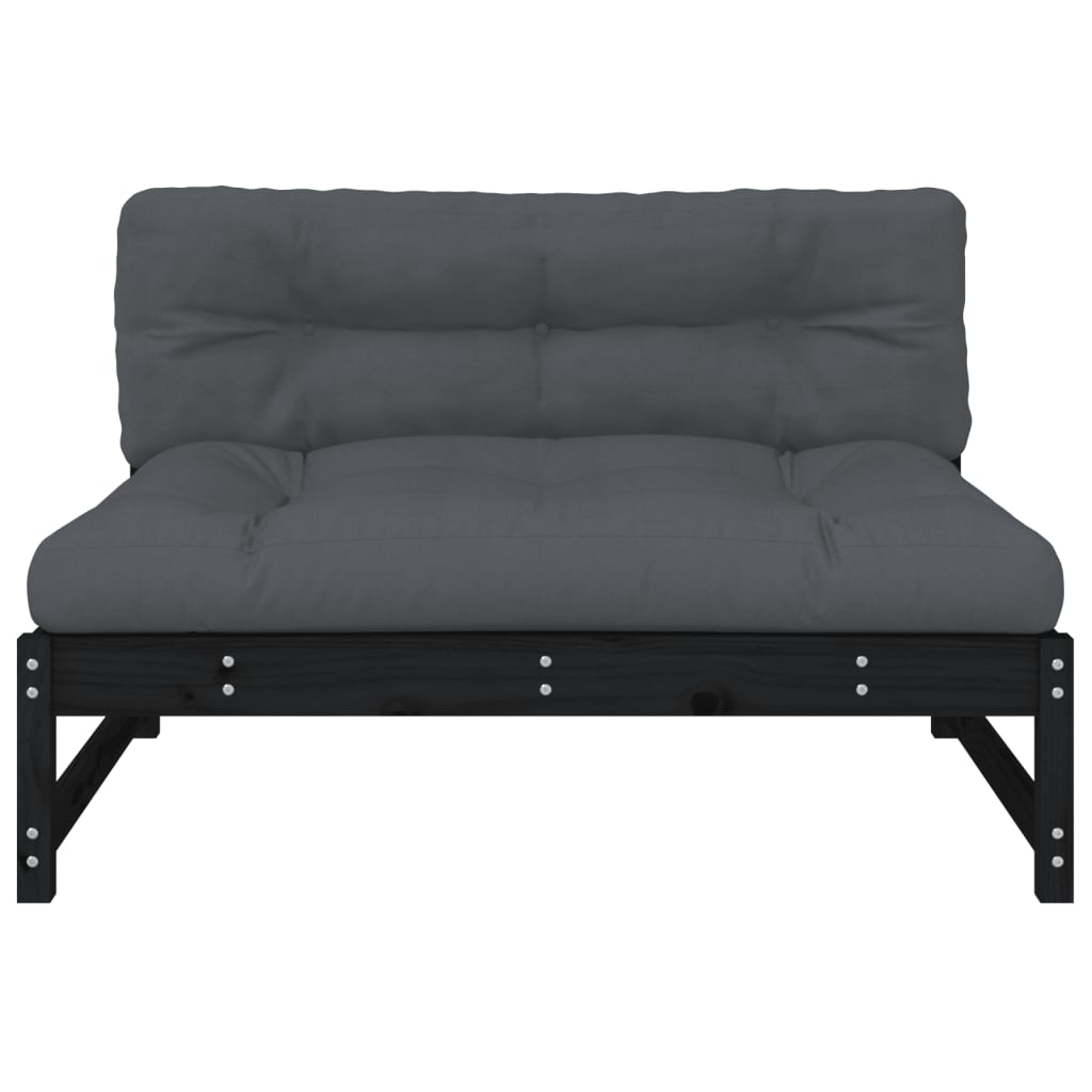 Versatile Middle Sofa Black 120x80 cm Patio Setup Outdoor Living 